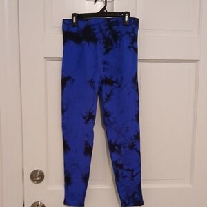 Vibrant Blue Tie-Dye Leggings